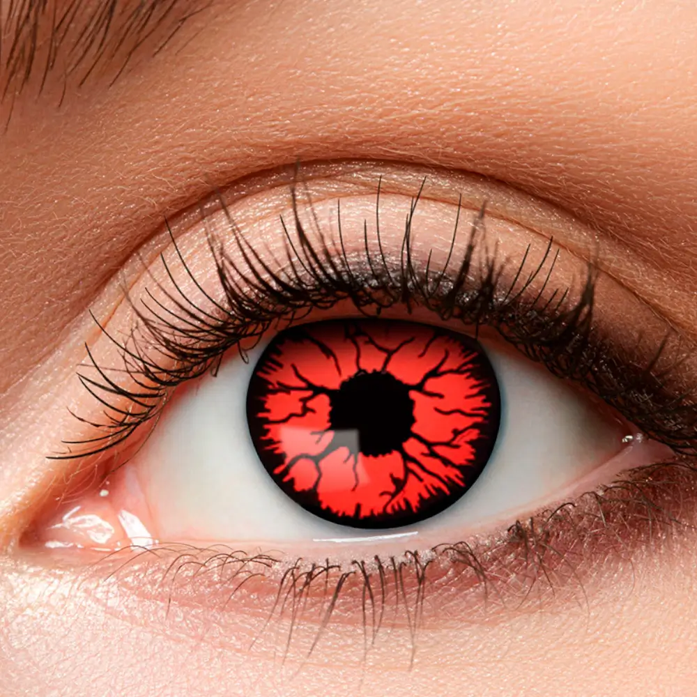Cracked Red Zombie Demon Contact Lenses – Halloween Contact Lenses
