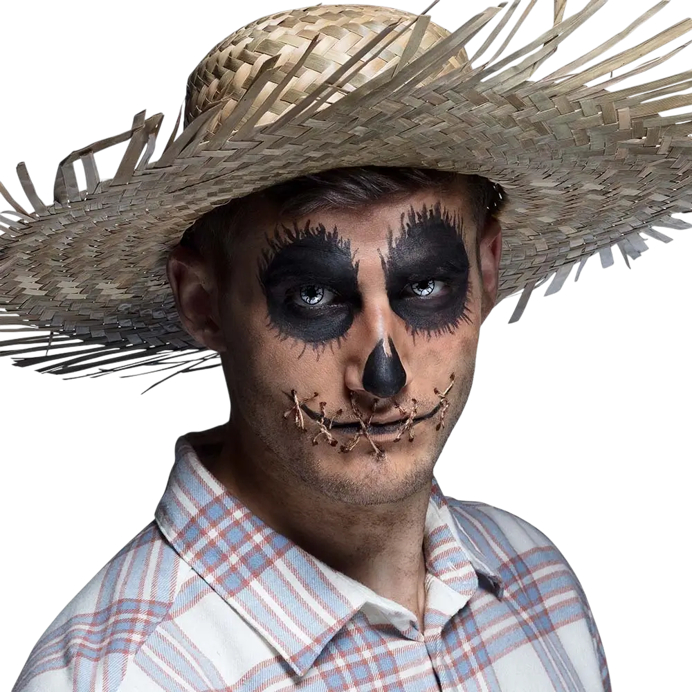 Black Scarecrow Cracked White Contact Lenses – Halloween Contact Lenses
