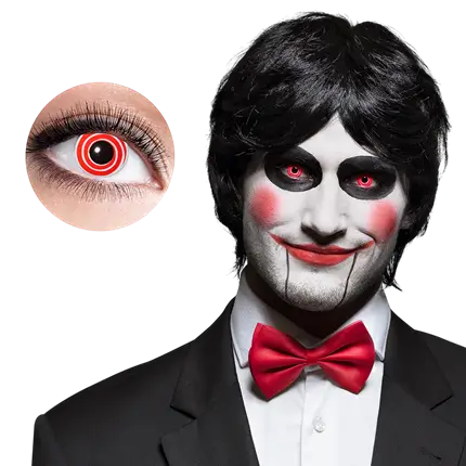 Red and White Spiral Contact Lenses – Halloween Contact Lenses