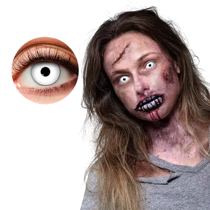 Zombie White Eye Lenses – Halloween Lenses