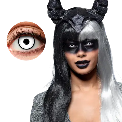White Contact Lenses with Black Outline – Halloween Contact Lenses