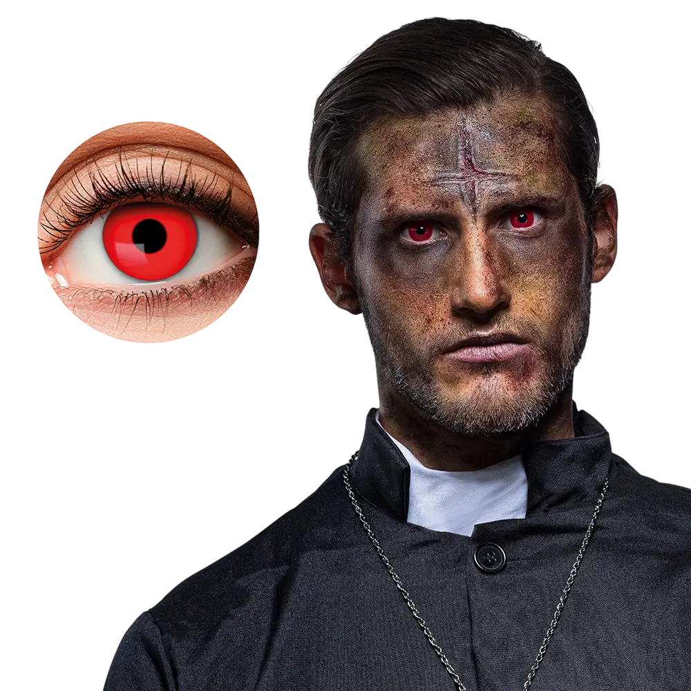Red Eyes with Black Pupils Contact Lenses – Halloween Devil Contact Lenses