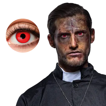 Red Eyes with Black Pupils Contact Lenses – Halloween Devil Contact Lenses