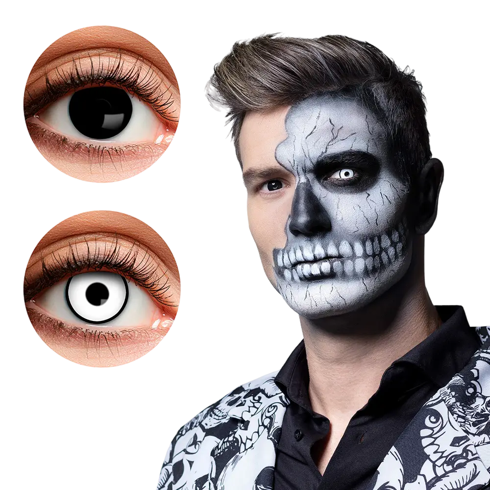Black and White Skullface Contact Lenses – Halloween Contact Lenses