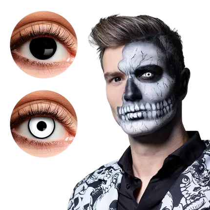 Black and White Skullface Contact Lenses – Halloween Contact Lenses