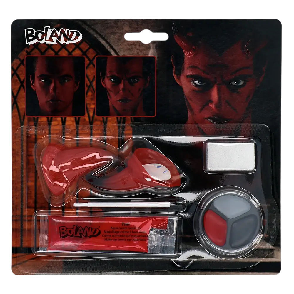 Devil Make-up Kit – Horns, Make-up, Sponge and Brush