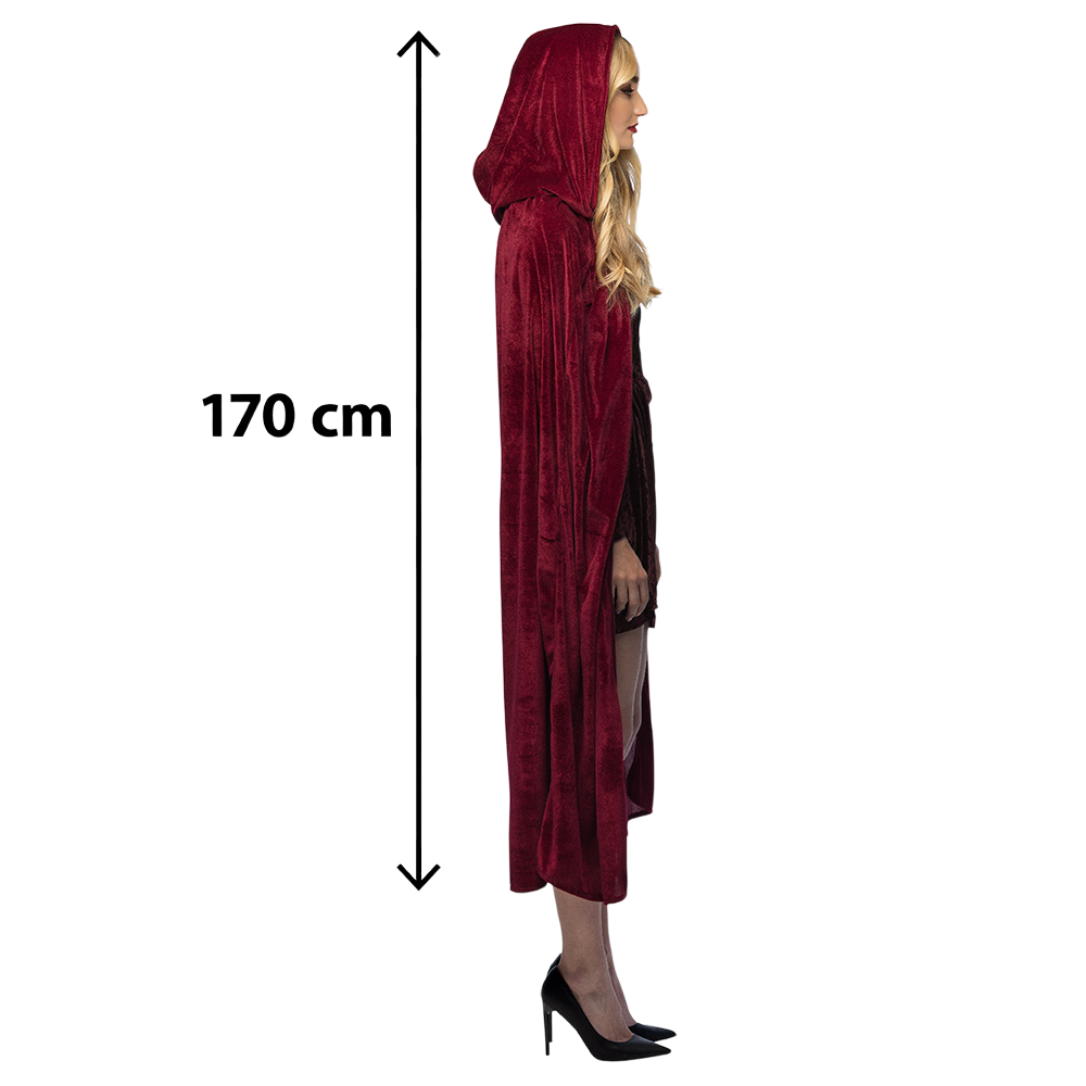 Red Bordeaux Cape 170 cm – Halloween Fancy Dress Costume