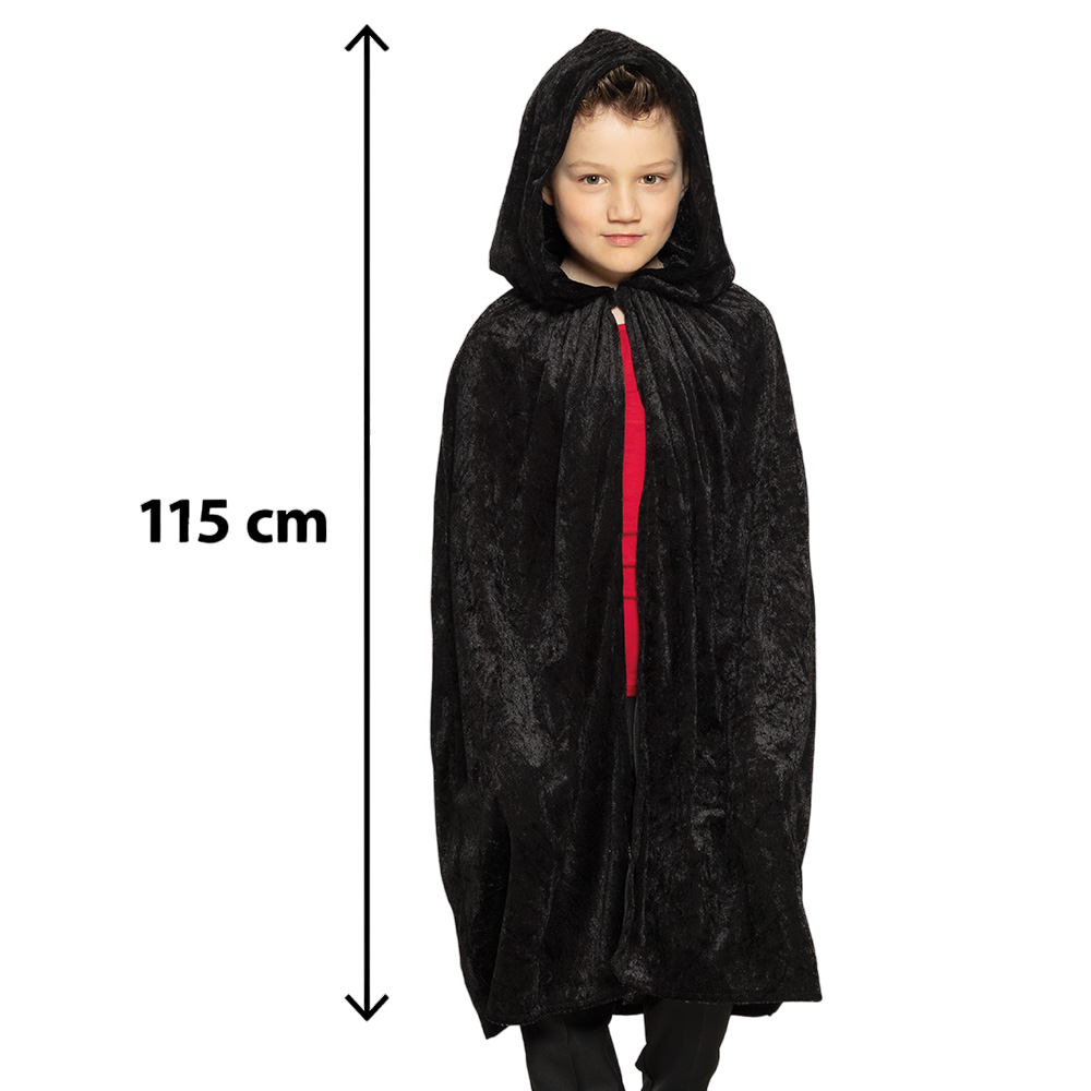 Children’s Black Cape 115 cm – Halloween Costume