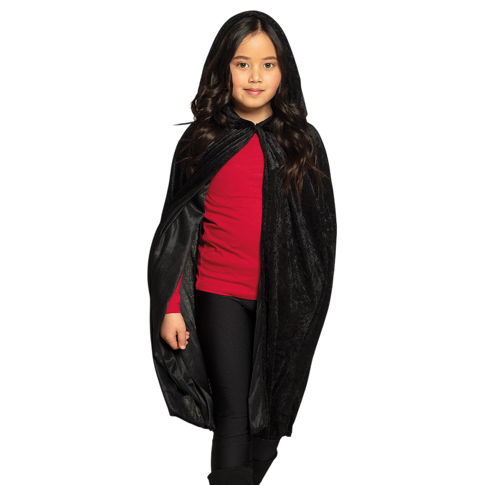 Children’s Black Cape 115 cm – Halloween Costume