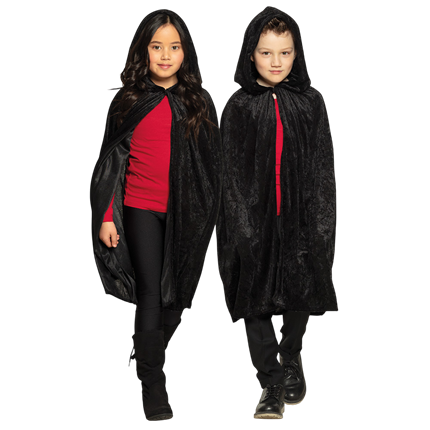 Children’s Black Cape 115 cm – Halloween Costume