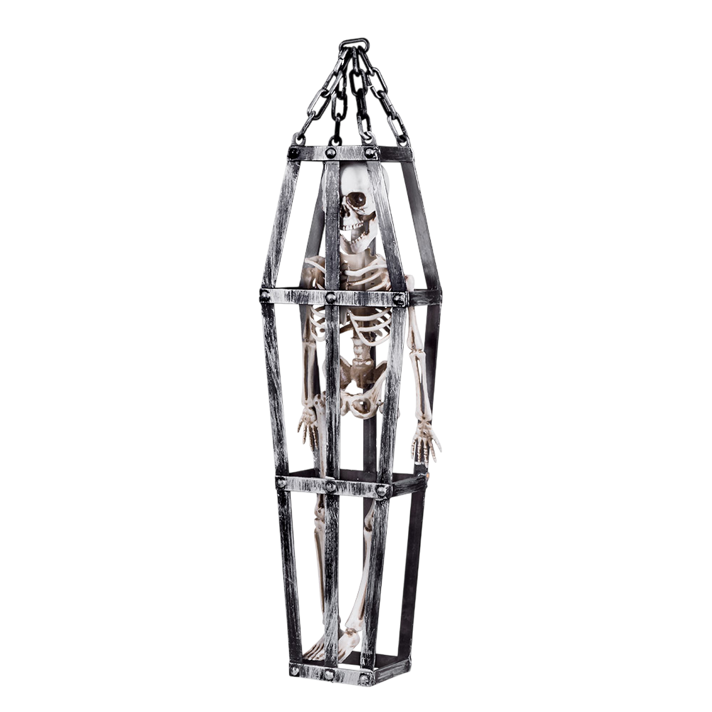 50 cm Hanging Skeleton in a Cage – Halloween Decoration