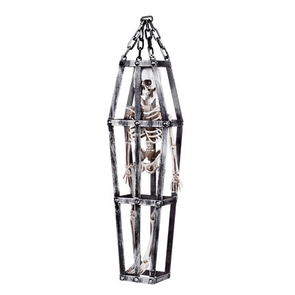 50 cm Hanging Skeleton in a Cage – Halloween Decoration