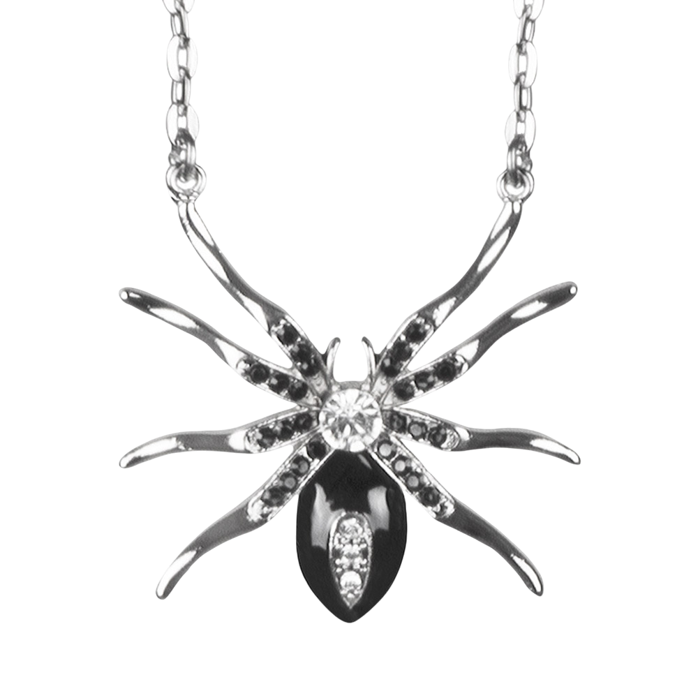 Black Widow Spider Necklace – Halloween Jewellery
