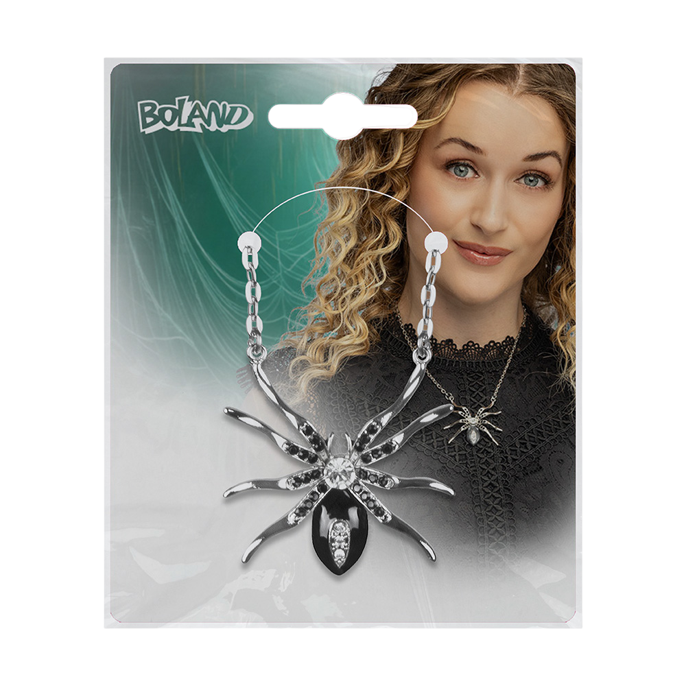 Black Widow Spider Necklace – Halloween Jewellery