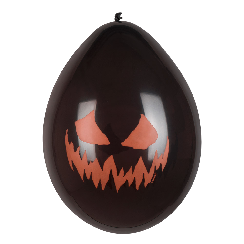 Set of 6 Scary Pumpkin Latex Balloons, Ø 25 cm – Halloween
