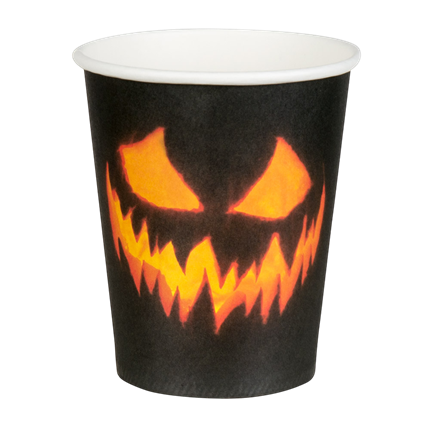 Set of 10 Scary Pumpkin Cups, 25 cl – Halloween