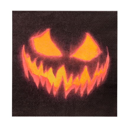 Set of 20 Scary Pumpkin Napkins, 33 x 33 cm – Halloween