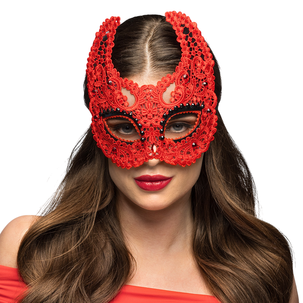 Red Lace Demon Wolf Mask – Halloween