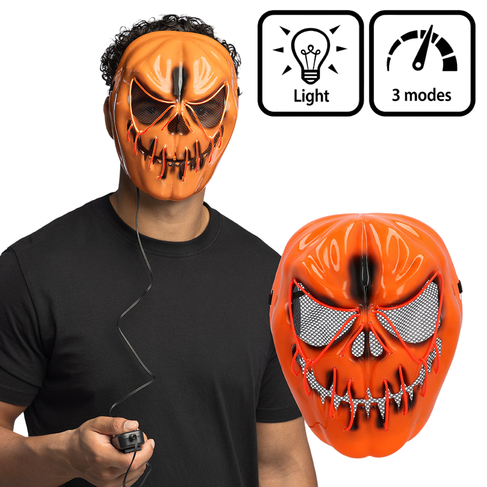 Scary Pumpkin LED Mask – Glowing Halloween Mask