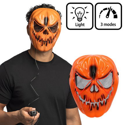 Scary Pumpkin LED Mask – Glowing Halloween Mask