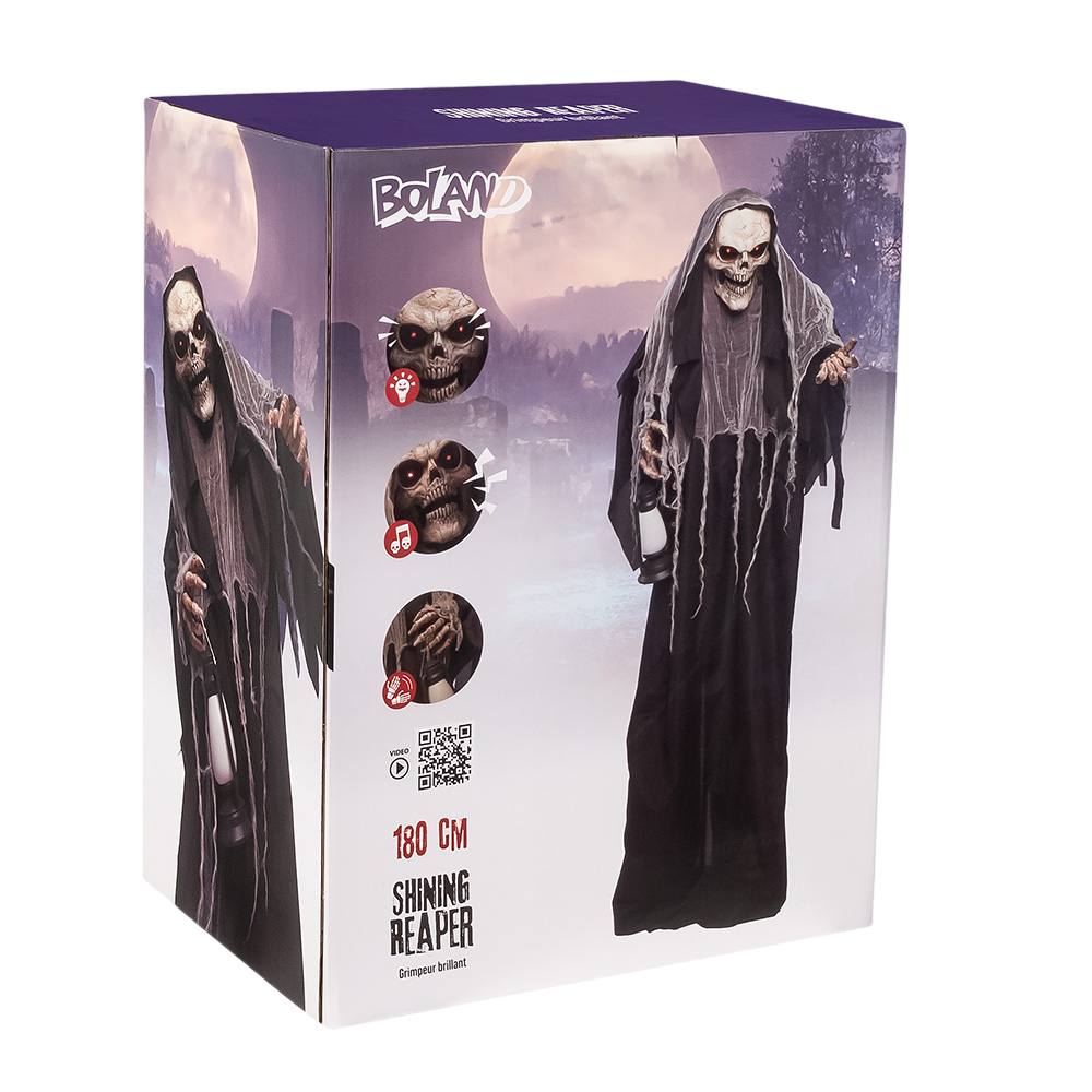 180 cm Animated Glittering Grim Reaper Doll – Halloween Decoration