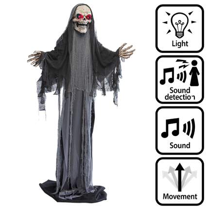 Animated Skeleton Reaper Doll, Grows from 180 to 215 cm – Halloween