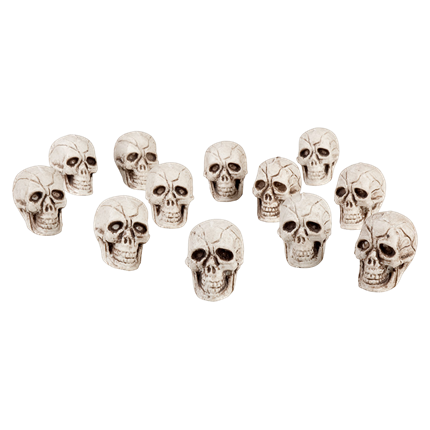 Set of 12 Mini Skulls, 4 x 3 cm – Halloween Decorations