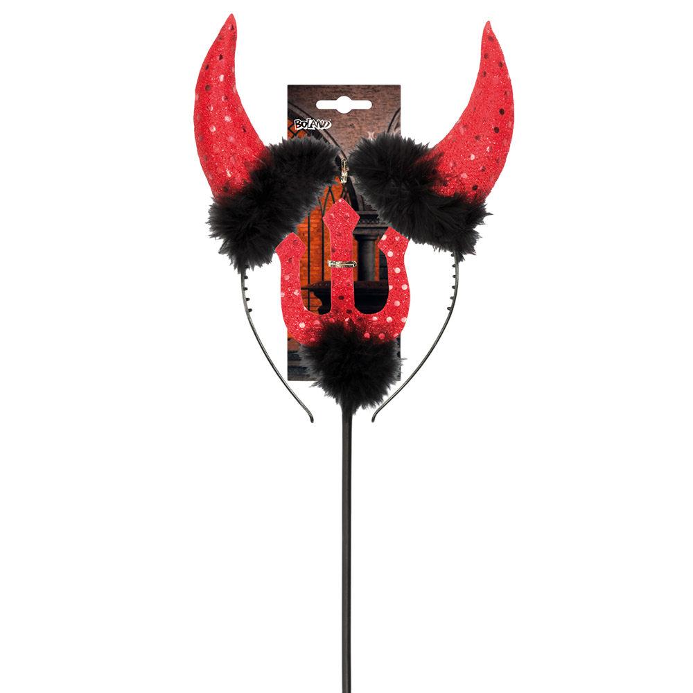 Devil’s Costume Set with Horns and 40 cm Trident – Halloween Costume
