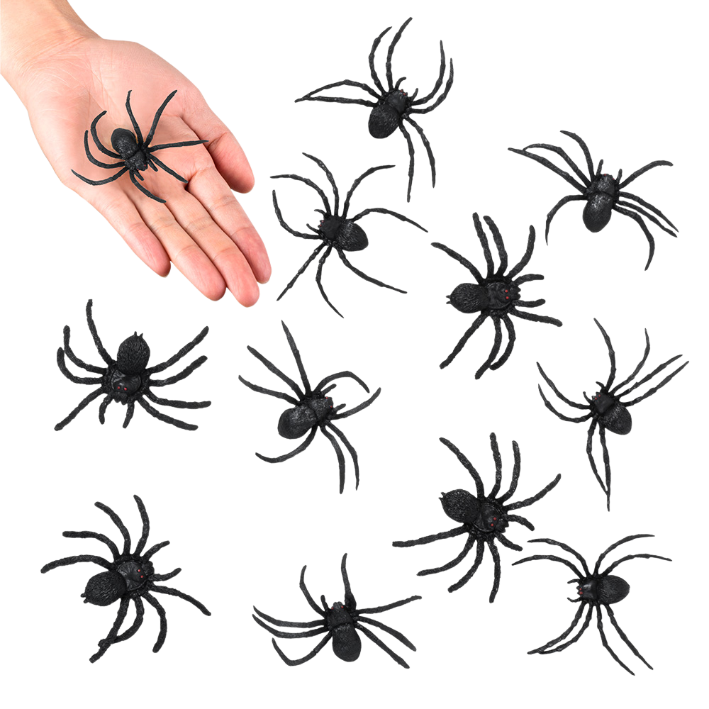 Set of 12 Spiders, 5 x 6 cm – Halloween decorations