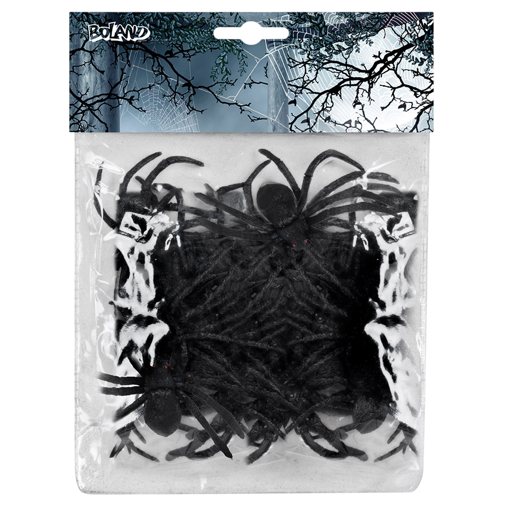 Set of 12 Spiders, 5 x 6 cm – Halloween decorations