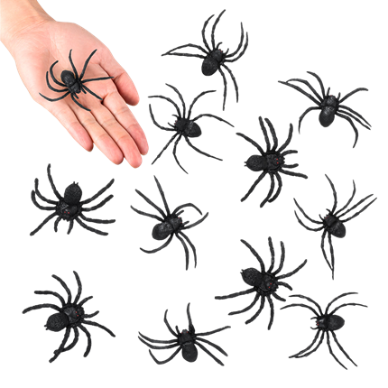 Set of 12 Spiders, 5 x 6 cm – Halloween decorations