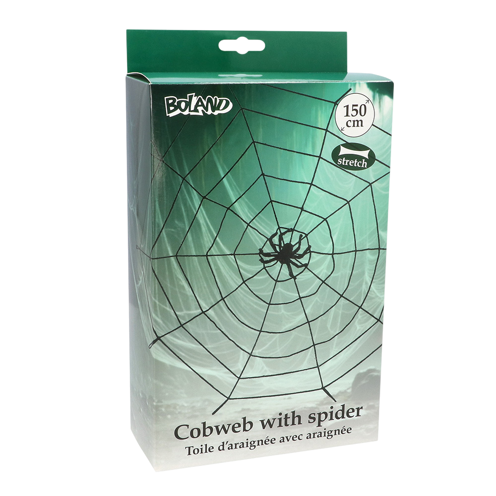 150 cm Stretch Spider’s Web with Spider – Halloween