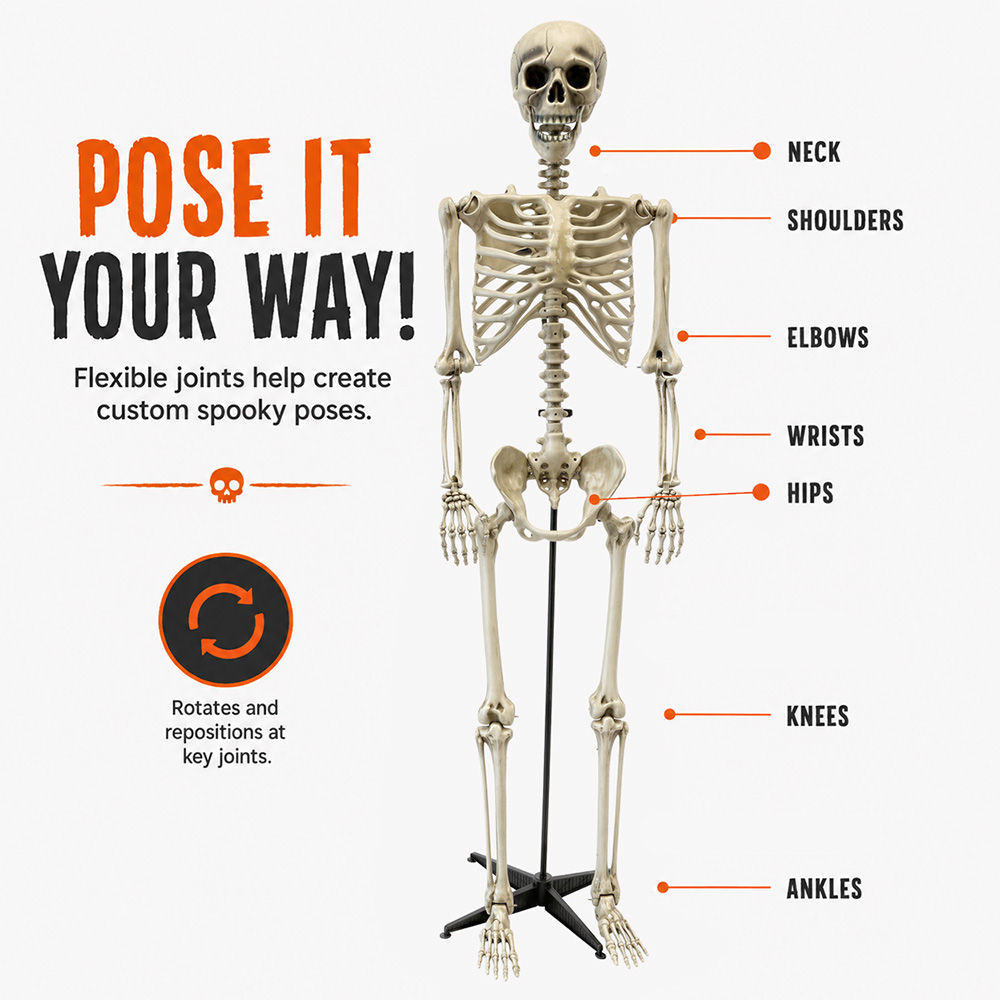 Giant Skeleton, 240 cm – Halloween decoration