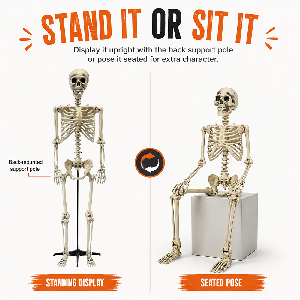 Giant Skeleton, 240 cm – Halloween decoration