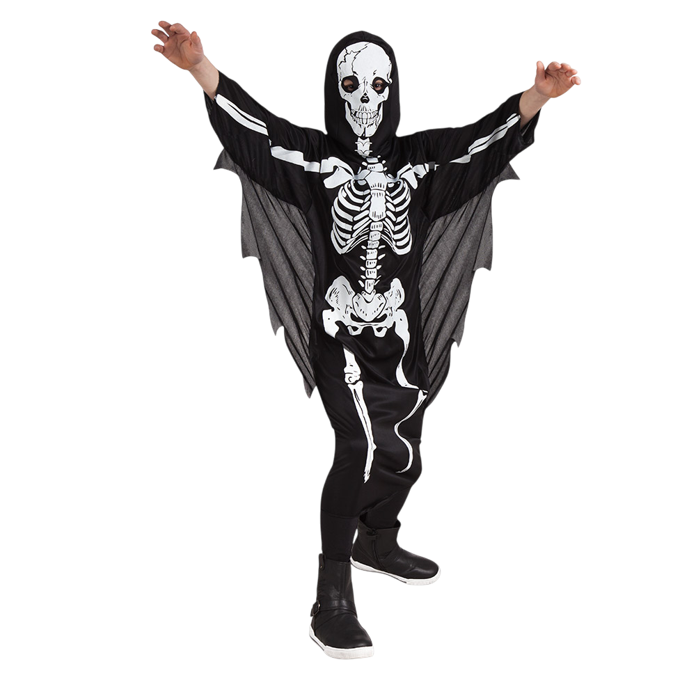 Scary Skeleton Fancy Dress Costume for Children Aged 7–9 – Halloween