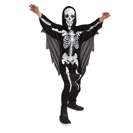 Scary Skeleton Fancy Dress Costume for Children Aged 7–9 – Halloween