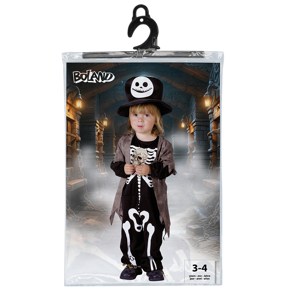 Boy’s Skeleton Costume, Ages 3–4 – Halloween