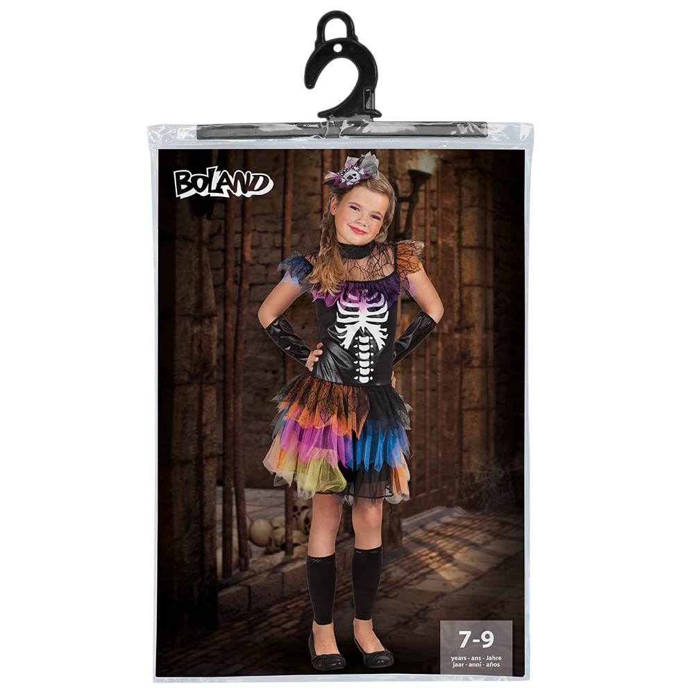 Skeleton Princess Costume for Girls Aged 7–9 – Halloween