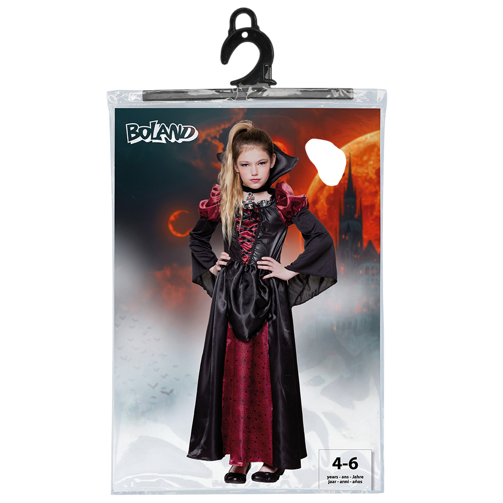 Vampire Queen Costume for Girls Aged 4–6 – Halloween