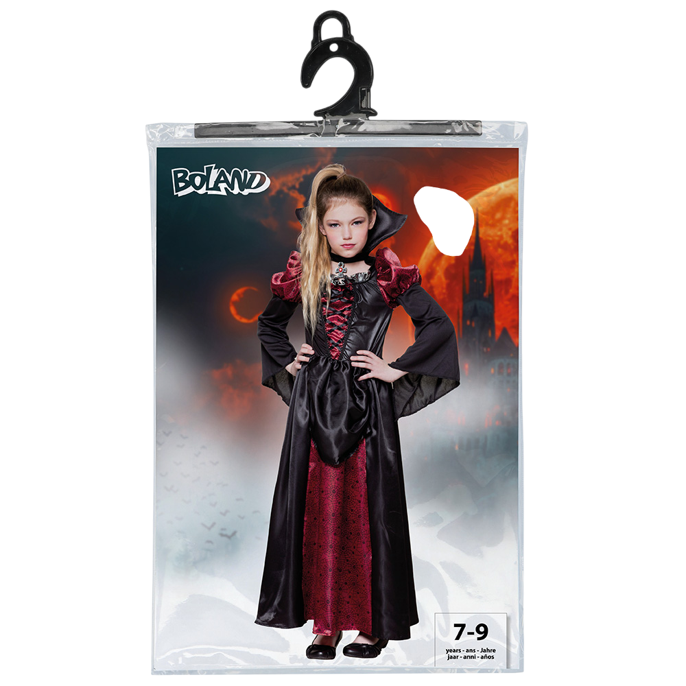 Vampire Queen Costume for Girls Aged 7–9 – Halloween
