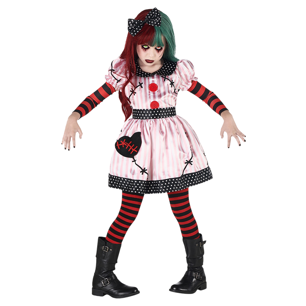 Possessed Doll Fancy Dress Costume for Girls Aged 5–6 – Halloween
