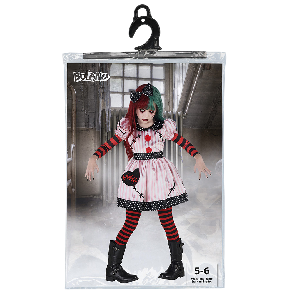 Possessed Doll Fancy Dress Costume for Girls Aged 5–6 – Halloween