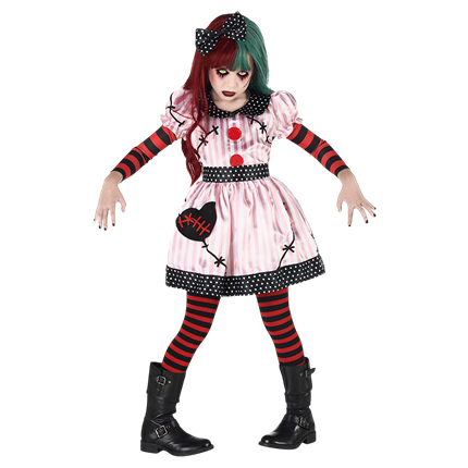 Possessed Doll Fancy Dress Costume for Girls Aged 7–9 – Halloween
