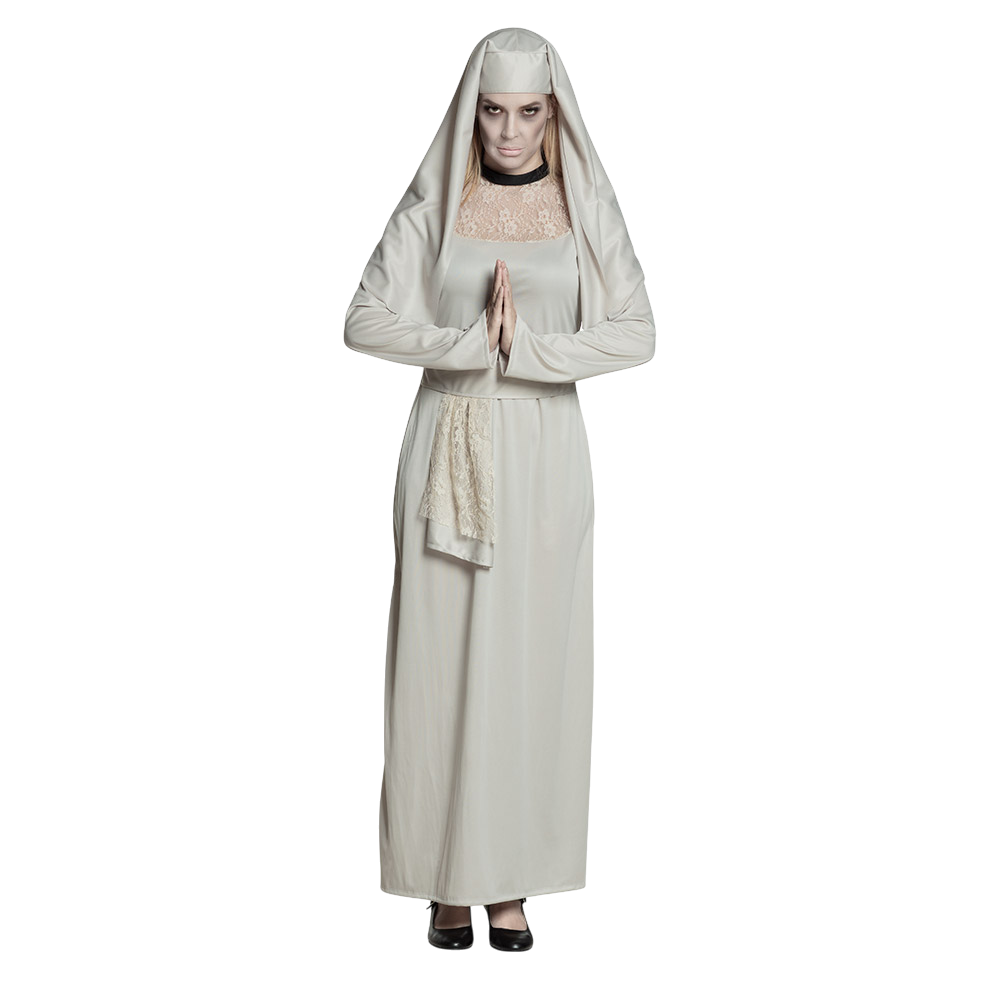 Women’s Ghost Nun Costume, Size 36/38 – Halloween