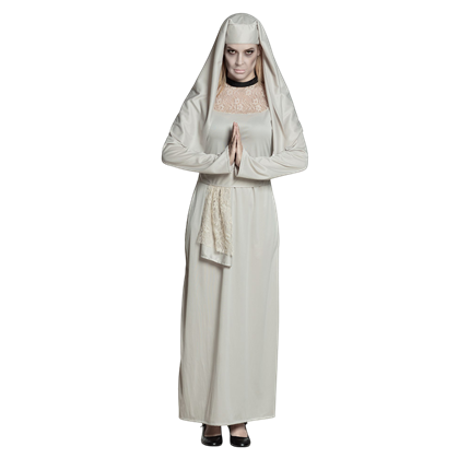 Women’s Ghost Nun Costume, Size 36/38 – Halloween
