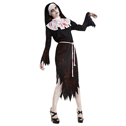 Women’s Zombie Nun Fancy Dress, M/L – Halloween