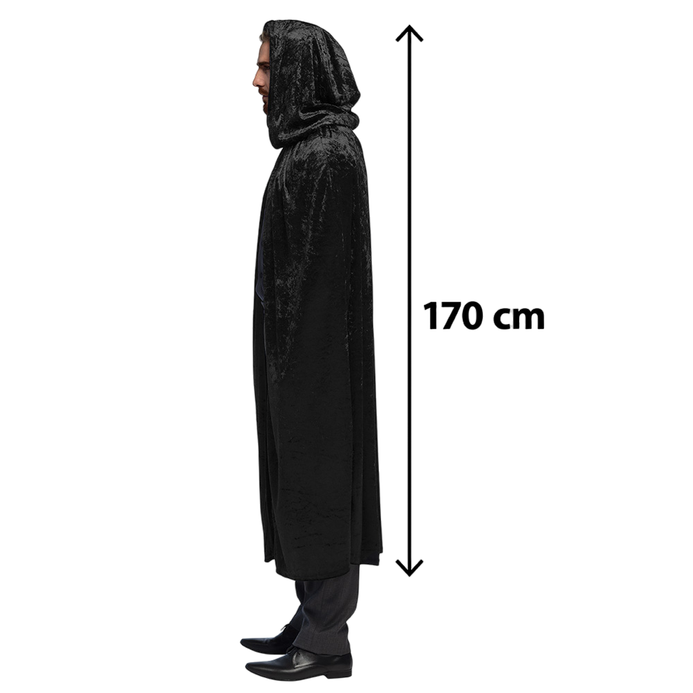 Black Cape 170 cm – Halloween Fancy Dress Costume