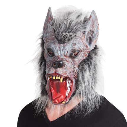 Latex Werewolf Mask with Hair – Halloween