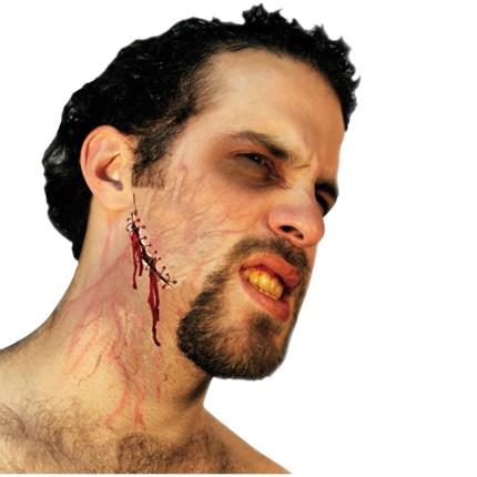 Latex Scar with Stitches – Halloween Special Effects Make-up