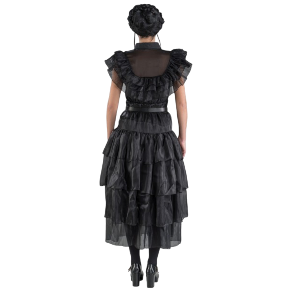 Black Wednesday Addams Two-Piece Ball Gown, Size S – Women’s Fancy Dress